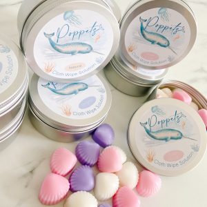 Poppets Cloth Wipes Solution -20pc tin