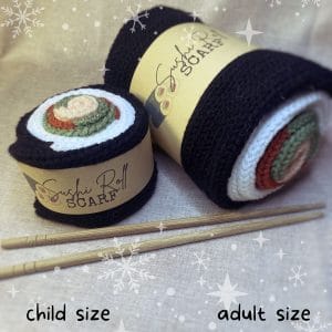 Little Knits & Co Sushi Roll Scarf – Adult and child size